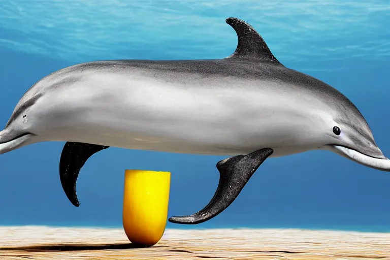 Image similar to A banana with a dolphin's head, photorealistic imagery, 8k quality