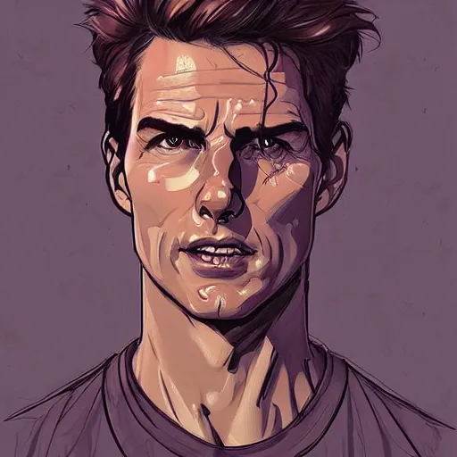 Prompt: a study of cell shaded portrait of Tom Cruise concept art, llustration, post grunge, concept art by josan gonzales and wlop, by james jean, Victo ngai, David Rubín, Mike Mignola, Laurie Greasley, highly detailed, sharp focus, alien, Trending on Artstation, HQ, deviantart, art by artgem