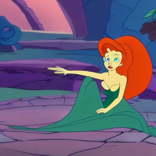 Image similar to Ariel as Nausicca in Nausicca of the Valley of the Wind, Diseny animation style