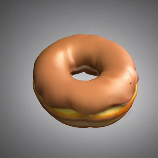 Image similar to 3 d ray traced rendering of a donut. 8 k, subsurface scattering, 4 0 0 0 samples, denoised