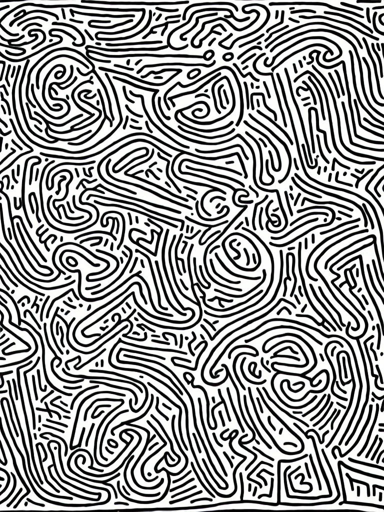 Image similar to continuous line drawing inspired by keith haring, shantell martin, differantly, flowsofly, subhankar, miralou