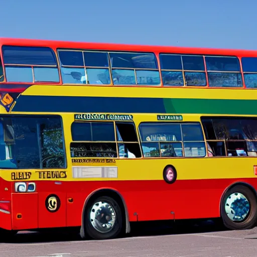 Prompt: A bus with triangle wheels, machnarium style