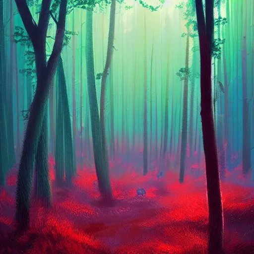 Prompt: forest in the morning light by Alena Aenami