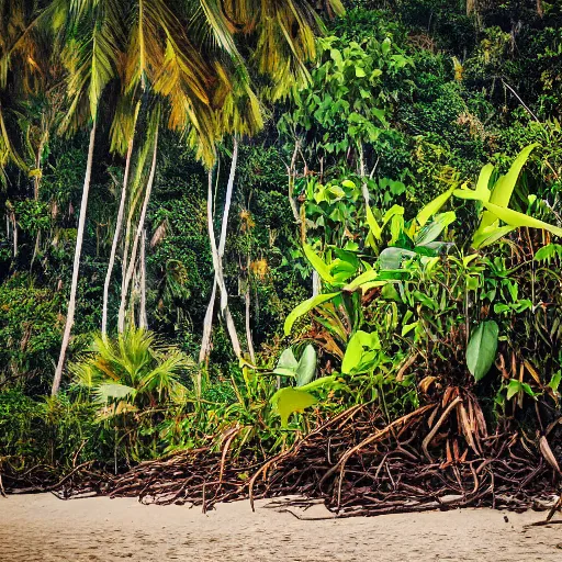 Image similar to surreal jungle on beach