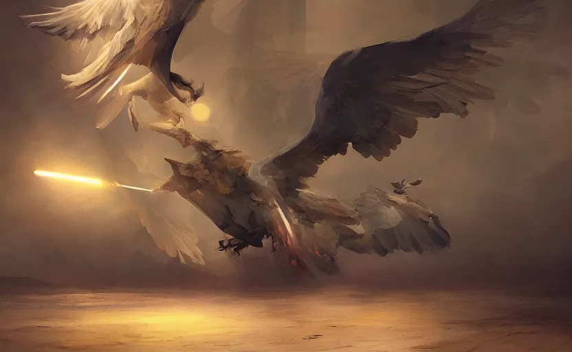 Image similar to Extended wings, elegant, volumetric lighting, digital painting, highly detailed, artstation, sharp focus, illustration, concept art, ruan jia, steve mccurry