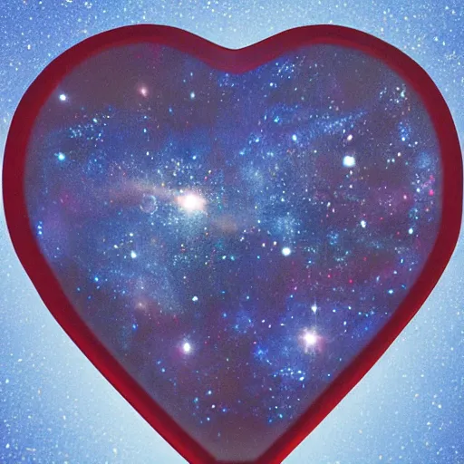 Prompt: the universe contained in a heart shaped glass 8 k hyperrealism