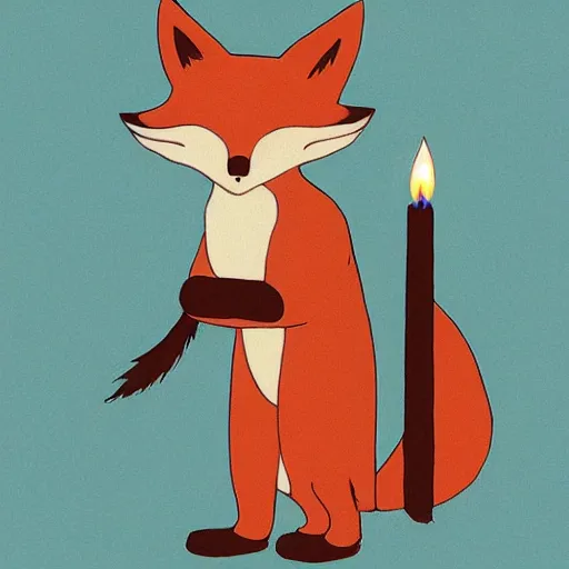 Image similar to a fox with candle head by studio ghibli