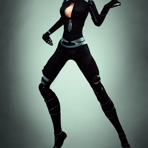 Image similar to female cyber ninja , digital art , professional , devian art , trending on artstation , elegant , HD , 4k