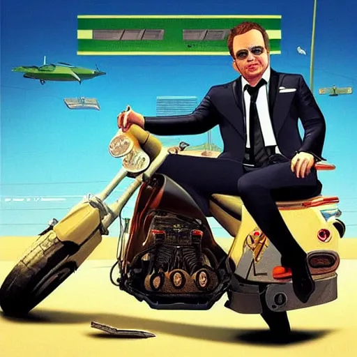 Prompt: “Elton John in GTA V, cover art by Stephen Bliss, Boxart, loadscreen”