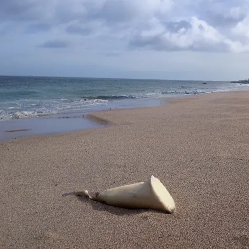 Image similar to least likely thing to find on a beach