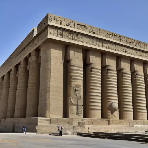 Image similar to Egyptian revival postmodern building