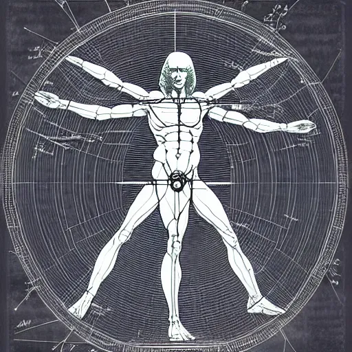 2 5 th century style da vinci's vitruvian man aliens 1 | Stable ...