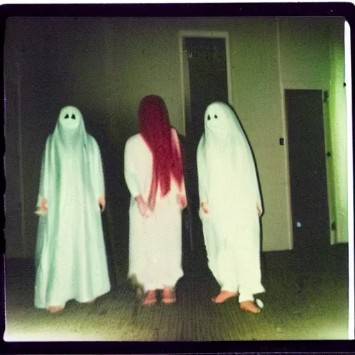 Prompt: polaroid coloured photo of a poltergeist paranormal activities with hantu
