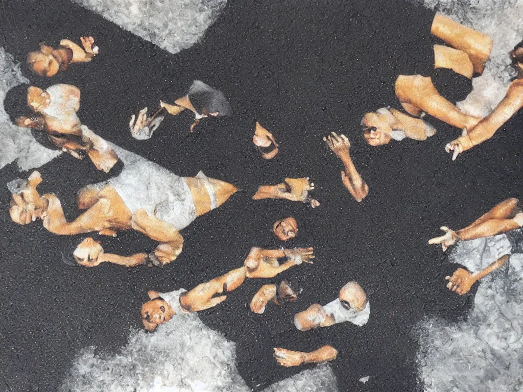 Prompt: asphalt black gangbang photo acrylic textured oil