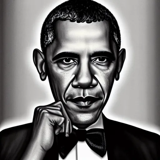 Prompt: portrait of barack obama as gang leader of the crips