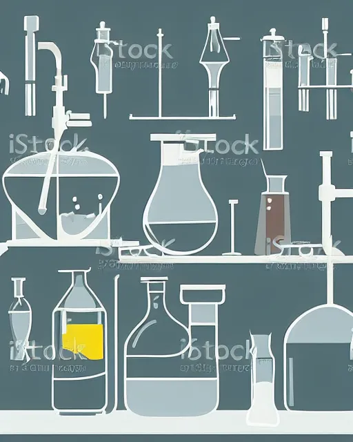 Prompt: science lab. clean cel shaded vector art. minimalist illustration art