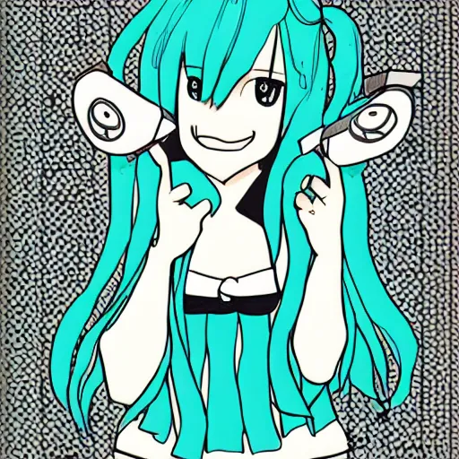 Image similar to Hatsune miku by Kate Beaton