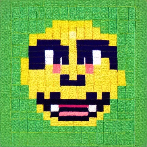 Prompt: “ 8 - bit art work of a smiling face 1 6 x 1 6 ”