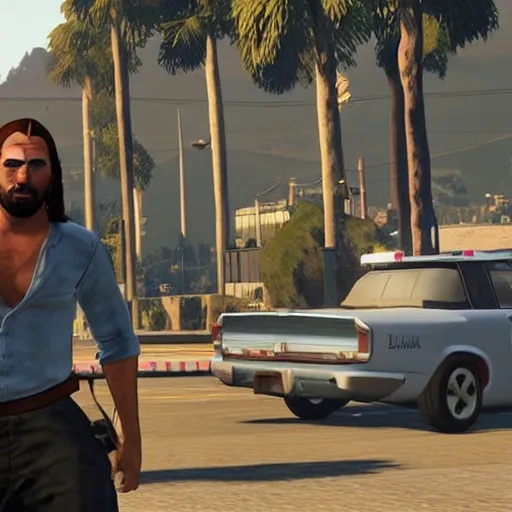 Prompt: Jesus Christ in GTA 5