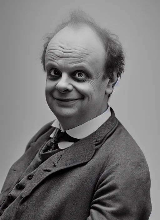 Prompt: toby jones as a victorian politician, smiling, male, victorian, detailed face, highly detailed, cinematic lighting, photograph by elliott & fry