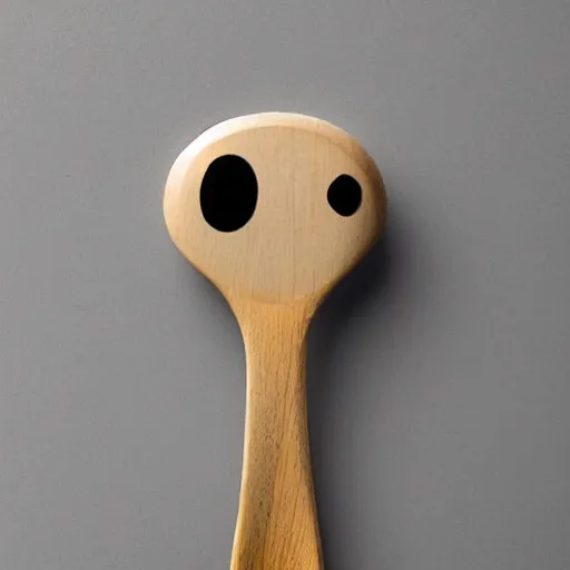 Prompt: a fully dressed spoon with eyes and a smile by simon stalhagen