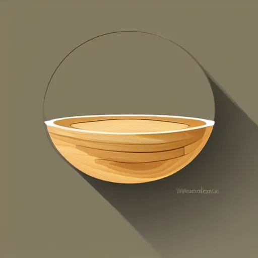 Prompt: wooden bowl atop woodlathe, vector art