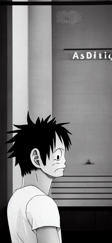 Image similar to “ a portrait of luffy at a airport, side shot, by shunji dodo, 8 k resolution, photo, high quality ”