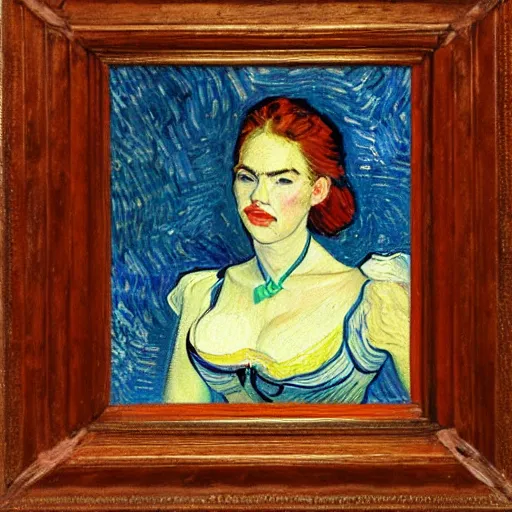 Prompt: a portrait painting of Kate upton by van gogh