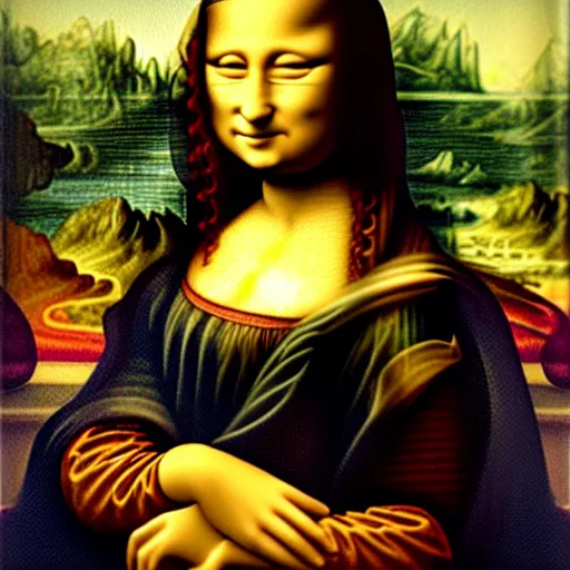 Prompt: mona lisa with a dog face, highly detailed