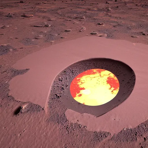 Image similar to dimensional portal on the ground on mars