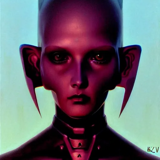 Prompt: portrait of beautiful cute goth girl in warhammer armor, art by kuvshinov ilya and zdislav beksinski and wayne barlowe