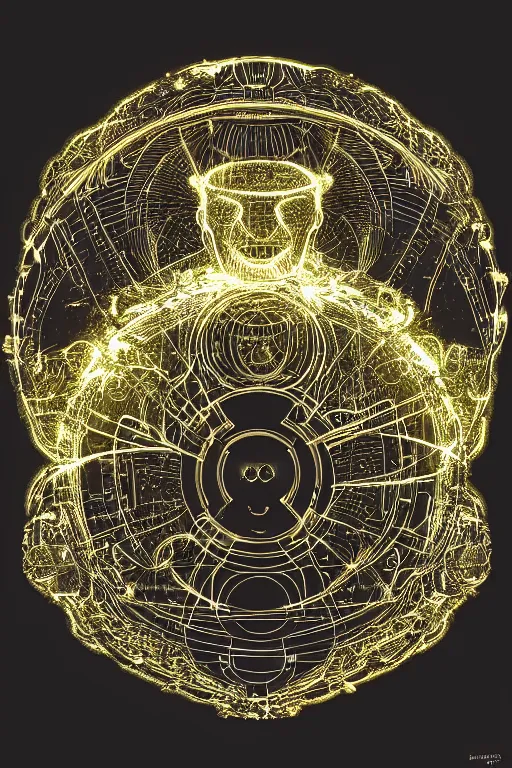 Image similar to intricate photoshop glowing alien tech circles