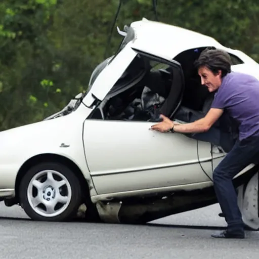 Image similar to Richard Hammond crashing a car