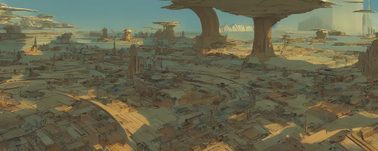 Image similar to panoramic widescreen view, a lo-fi room full of things, detailed digital painting, masterpiece, rendered in Octane, by Moebius, Jeof Darrow and Ralph McQuarrie.