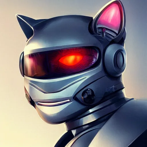 Image similar to Portrait of a Kawaii Cat dressed as Robocop, digital painting, highly detailed, artstation, concept art, smooth, sharp focus, illustration, art by artgerm and greg rutkowski.