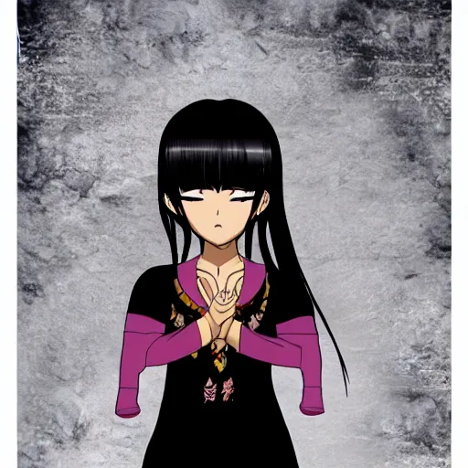 Image similar to a dark nepali woman, anime style