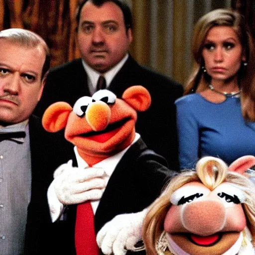 Image similar to a still of the muppets in the sopranos,