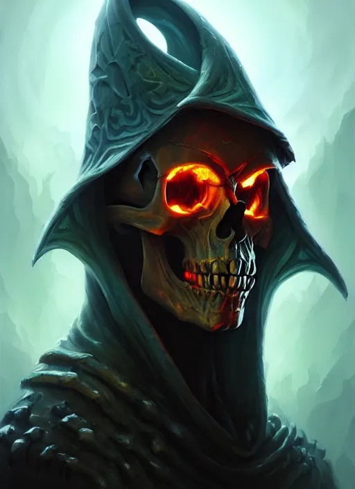 Image similar to a _ fantasy _ style _ portrait _ painting _ of skull head lich, dnd, wicked, oil _ painting _ unreal _ 5 _ daz. _ rpg _ portrait _ extremely _ detailed _ artgerm _ greg _ rutkowski _ greg