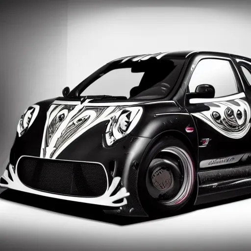 Prompt: a Pagani Twingo designed by H.R. Giger