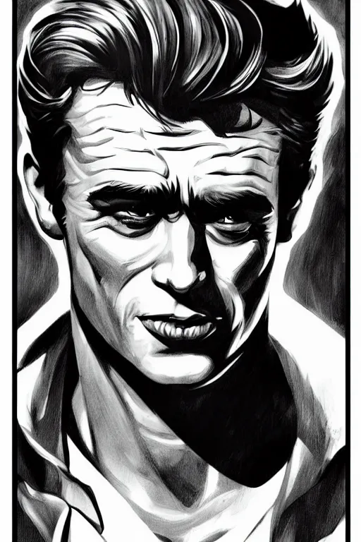 Prompt: james dean as the incredible hulk, handsome monster, sharp cheekbones, deep dimples, strong jaw, dynamic lighting, ultra detailed, fantasy illustration, comic concept art