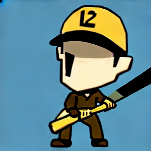 Image similar to TF2 scout hitting computer with a bat