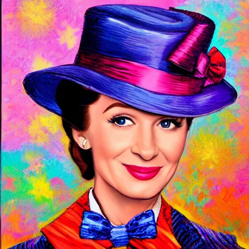 Image similar to mary poppins oil painting by lisa frank