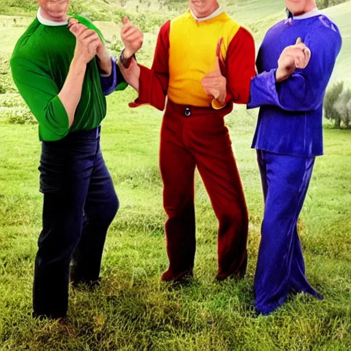 Prompt: The Wiggles in Lord of the Rings the Shire