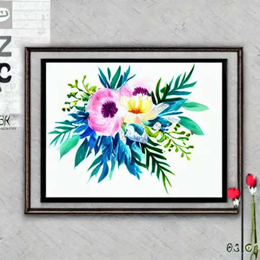 Image similar to exquisite fresh floral watercolor prints, 8 k, super detailed, modern, 8 k, symmetrical with beautiful and high resolution elements