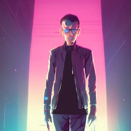 Image similar to william gibson as Case from Neuromancer, ambient lighting, 4k, anime key visual, lois van baarle, ilya kuvshinov, rossdraws, artstation