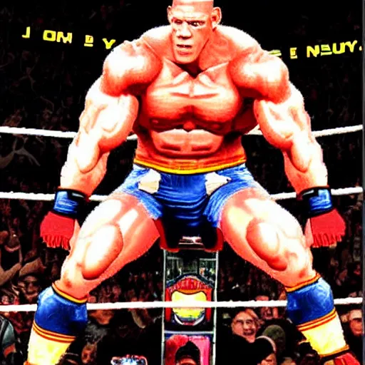 Image similar to John Cena in the style of PS1 graphics