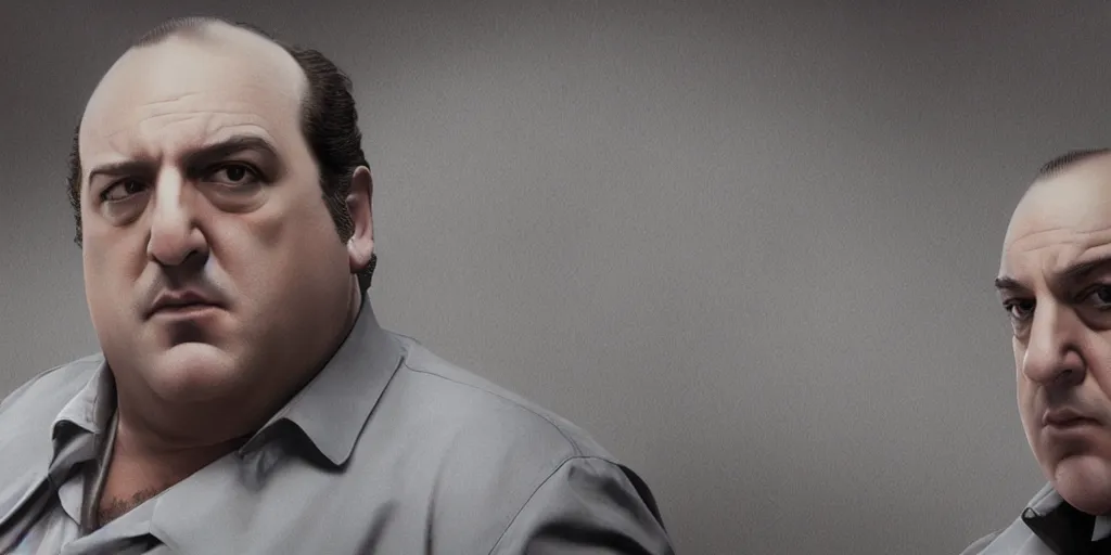 Image similar to tony soprano, portrait, realistic, the sopranos color grading