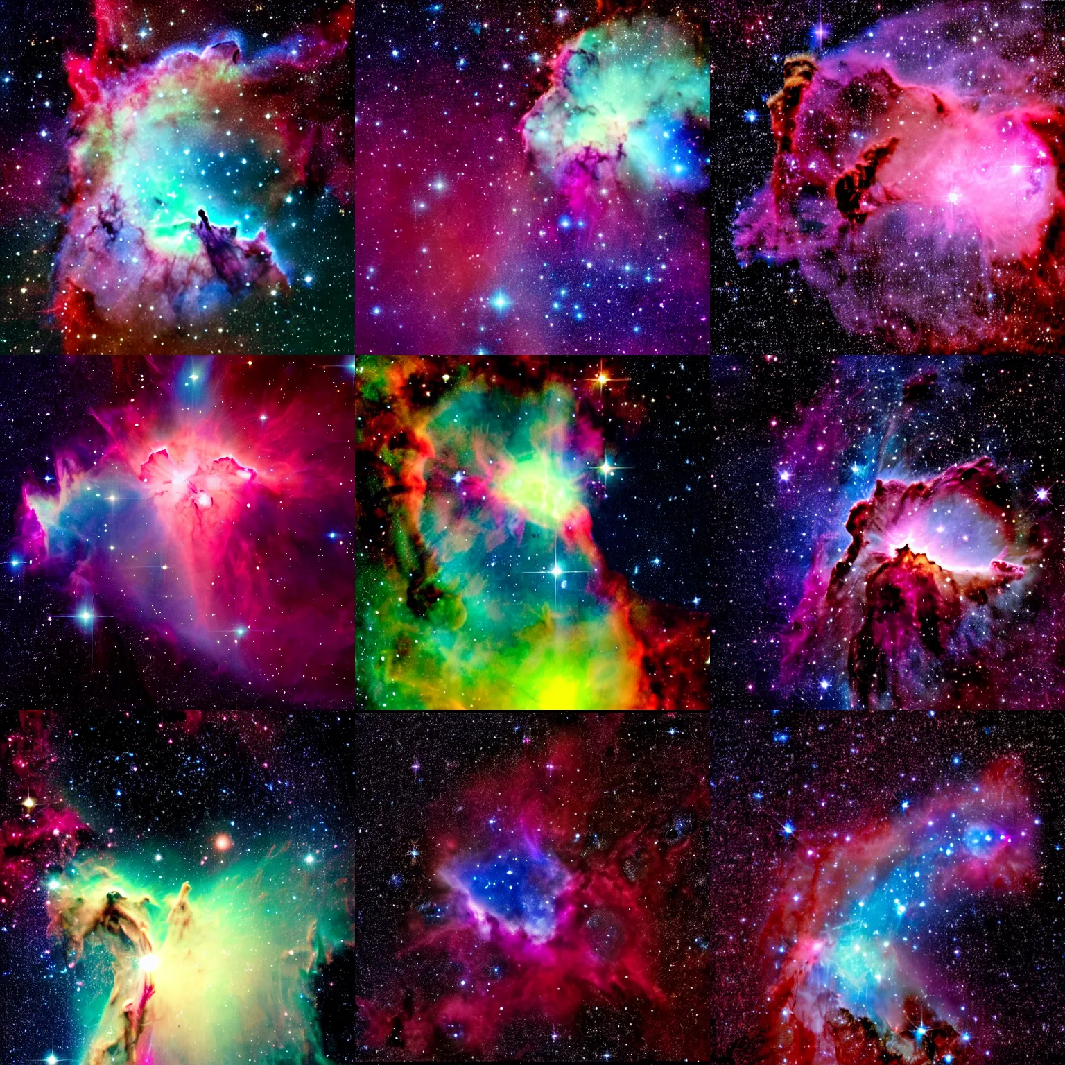 Prompt: nebula with the shape of a man, stars as eyes, astrophotography, colorful