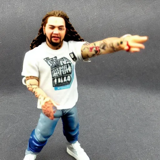 Prompt: post malone, action figure, miniature, ebay photo