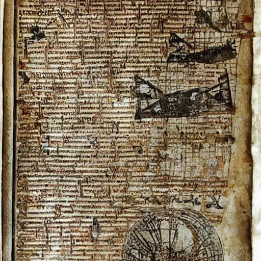 Image similar to ancient da vinci manuscript with pictures of airplanes